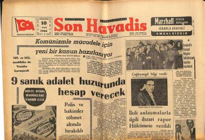 Son Havadis Gazetesi 10 Mart 1966 - TRT İle Bir Çok Yayın Organları Solcuların Elindedir GZ77416 - 1