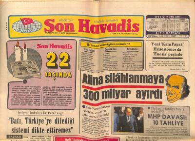 Son Havadis Gazetesi 10 Mart 1982 - Tohum Yozlaşmasından Buğday Üretimi Düşüyor - Atina Silâhlanmaya 300 Milyar Ayırdı GZ121062 - 1