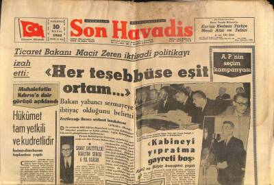 Son Havadis Gazetesi 10 Mayıs 1965 - NATO Bakanlar Konseyi Yarın Toplanıyor - Hükümet Tam Yetkili Ve Kudretlidir GZ123994 - 1