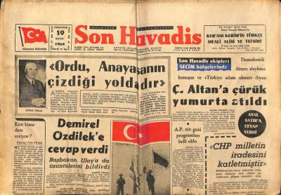 Son Havadis Gazetesi 10 Mayıs 1966 - Çetin Altana Çürük Yumurta Atıldı GZ99044 - 1