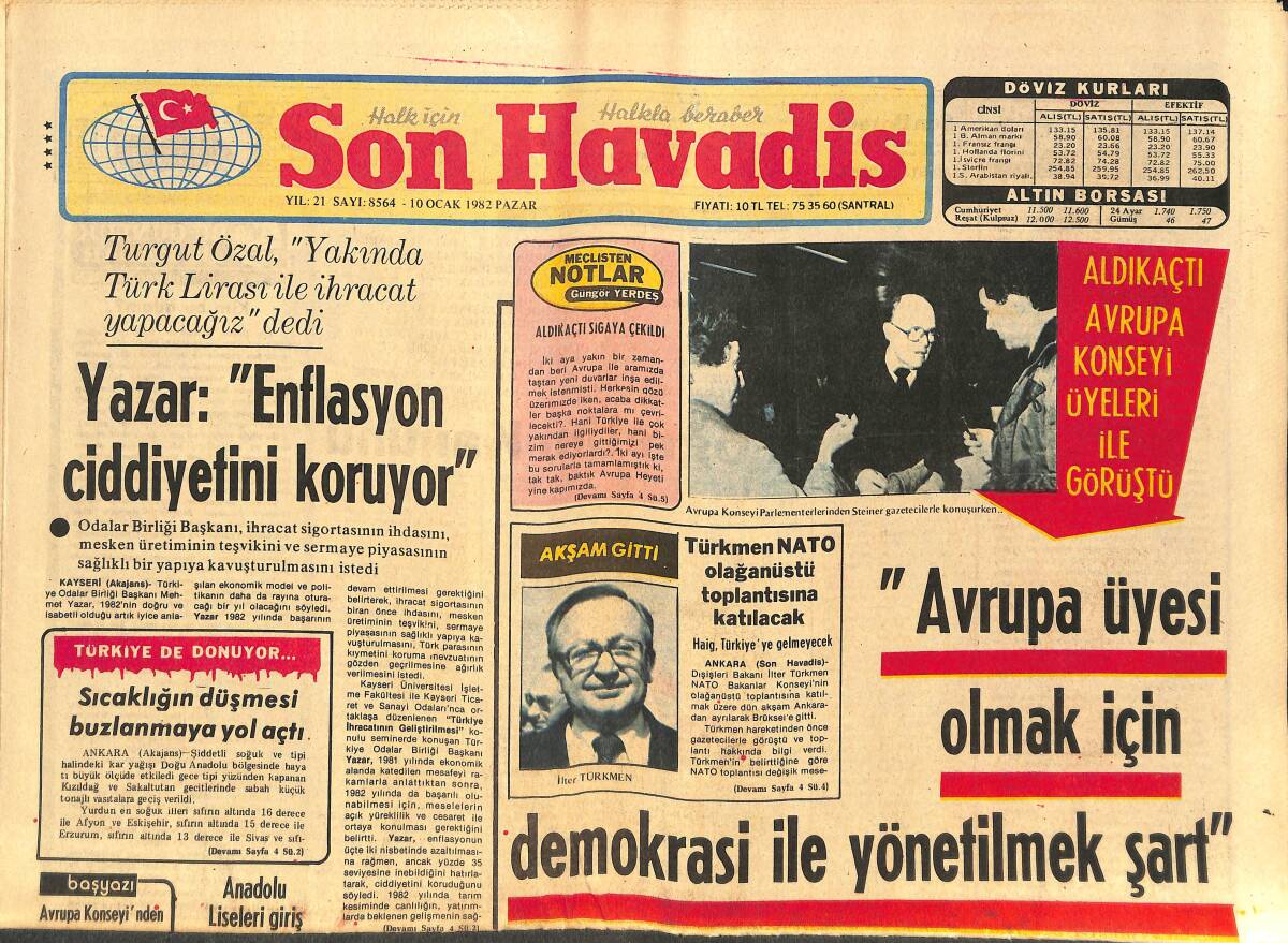 Son Havadis Gazetesi 10 Ocak 1982 - Minik Serçe Artık Tombul Serçe Oldu - Pakistanlı Kadınlar Direnişte GZ142737 - 1