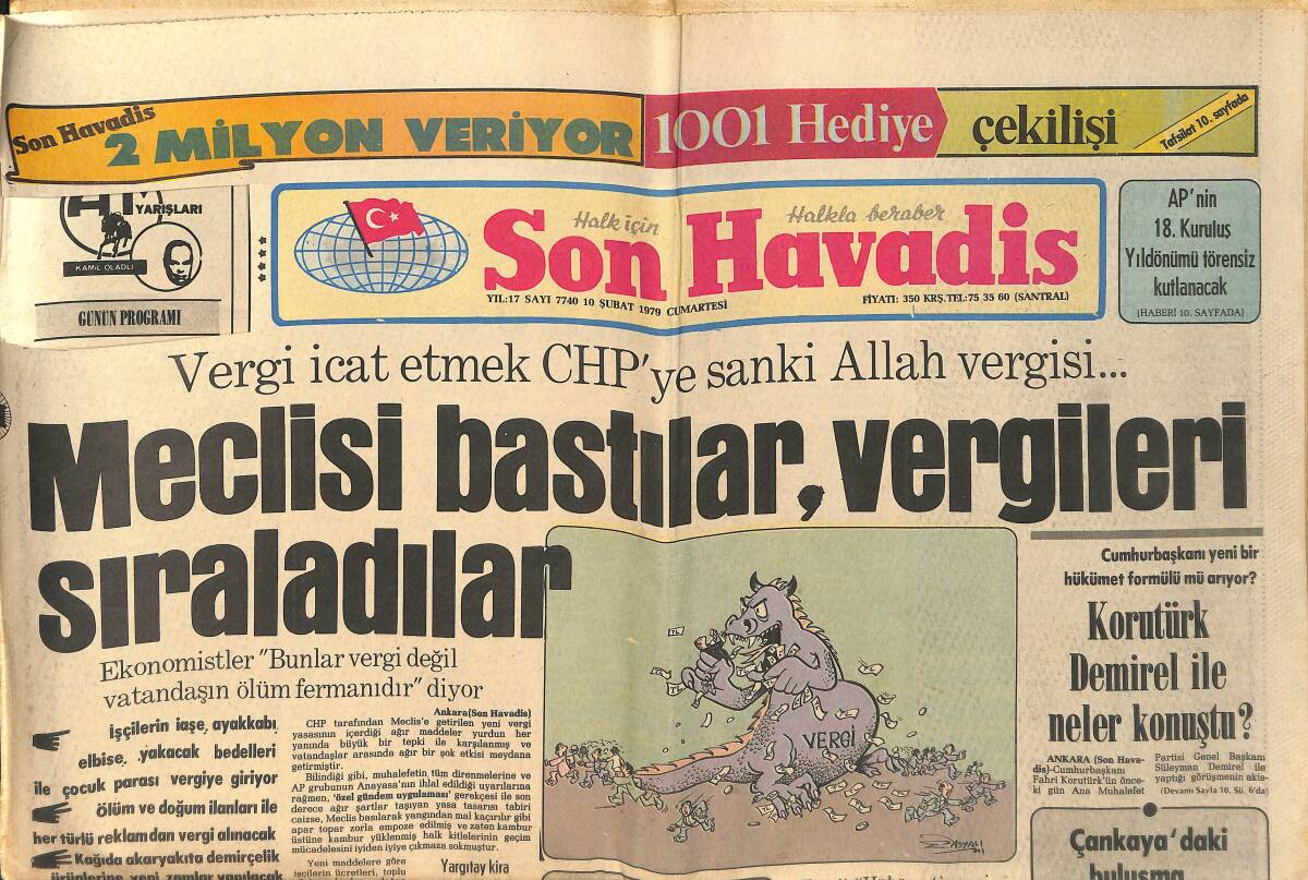 Son Havadis Gazetesi 10 Şubat 1979 - Atatürk'ün Şişli'deki Evi Kendi Haline Terkedildi - Barış Manço Zaman Zaman İçinde de Ekranlara Geliyor GZ158800 - 1