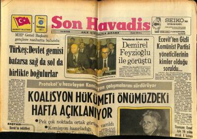 Son Havadis Gazetesi 10 Temmuz 1977 - Demirel Feyzioğlu İle Görüştü GZ60370 - 1