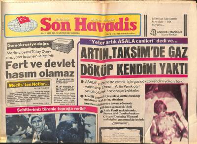 Son Havadis Gazetesi 11 Ağustos 1982 - Tevetoğlu Kızını Evlendirdi - Adıyamanda Bir Kamyon Köprüden Uçtu 19 Ölü GZ121141 - 1