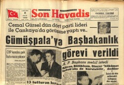 Son Havadis Gazetesi 11 Aralık 1963 - Gümüşpalaya Başbakanlık Görevi Verildi GZ65330 - 2