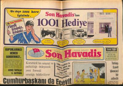 Son Havadis Gazetesi 11 Aralık 1978 - Cumhurbaşkanı da Ecevit Hükümetinden Umudunu Kesti GZ99127 - 1