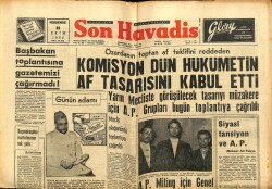 Son Havadis Gazetesi 11 Ekim 1962 - İçişleri Bakanının İstifası Kabul Edildi GZ65380 - 2