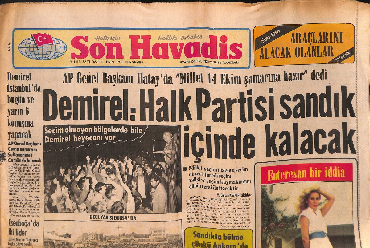 Son Havadis Gazetesi 11 Ekim 1979 - Müşerref Tezcan Rusya'dan Sonra Amerika Yolcusu - Efes Pilsen Bugün Maccabi İle Oynuyor GZ134341 - 1