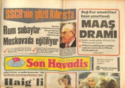 Son Havadis Gazetesi 11 Eylül 1983 - Ziya Ül Hakın Otomobili Taşlandı GZ102156 - 1