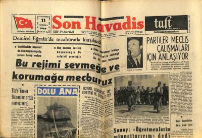 Son Havadis Gazetesi 11 Haziran 1966 - Türk Yunan Bakanları Ortak Demeç Verdi GZ61172 - 2