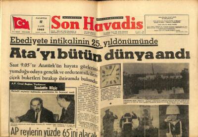 Son Havadis Gazetesi 11 Kasım 1963 - Artık Saat Camı İthal Etmiyoruz GZ65370 - 2