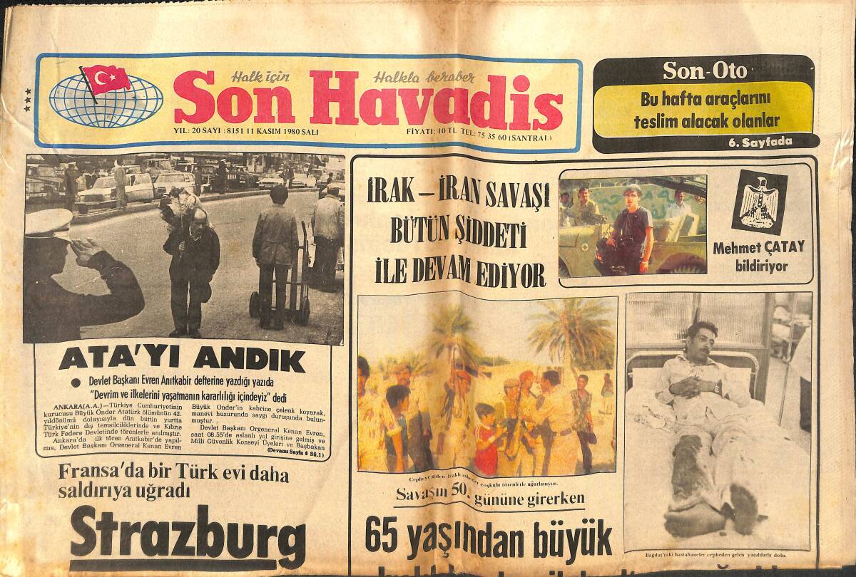 Son Havadis Gazetesi 11 Kasım 1980 - Müşerref Tezcan Ve Cüneyt Arkın Halk Konserleri Vermek İçin İşbirliği Yaptı - Ata'yı Andık GZ134107 - 1
