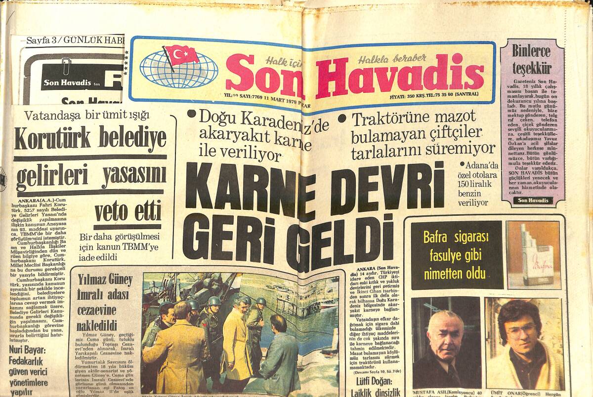 Son Havadis Gazetesi 11 Mart 1979 - Prens Charles Dans Dersi Alıyor - Vakko'nun İpek Yolu Defilesi İlgi Topladı - Marlon Brando GZ143088 - 1