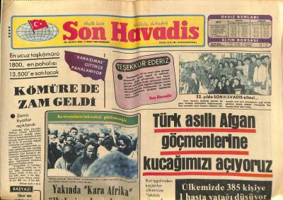 Son Havadis Gazetesi 11 Mart 1982 - Çocuk Doğurduğu İddia Edilen Sanatçı Ajda Pekkan - Türk Asıllı Afgan Göçmenlerine Kucağımızı Açıyoruz GZ121112 - 1