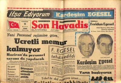 Son Havadis Gazetesi 11 Mayıs 1963 - Tekelde Akıl Ermeyen İcraat GZ99021 - 1