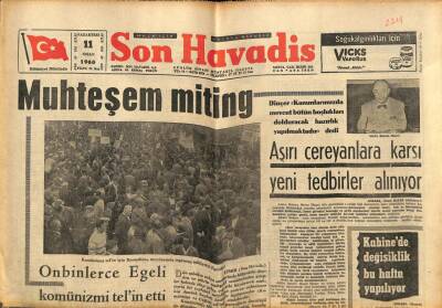 Son Havadis Gazetesi 11 Nisan 1966 - Komünizmin Kötülüğü İlmi Eserlerle Anlatılacak GZ77462 - 1