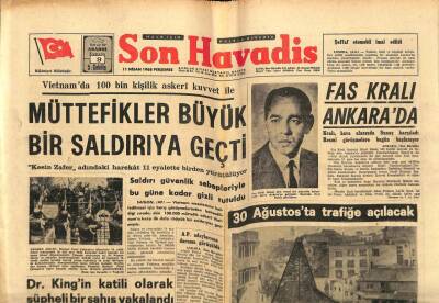 Son Havadis Gazetesi 11 Nisan 1968 - Eminönü - Beyazıt Yolu 900 Bin Liraya İhale Edildi GZ65615 - 1