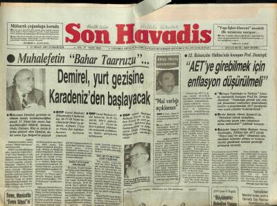 Son Havadis Gazetesi 11 Nisan 1987 - Demirel Yurt Gezisine Karadenizden Başlayacak GZ99078 - 1