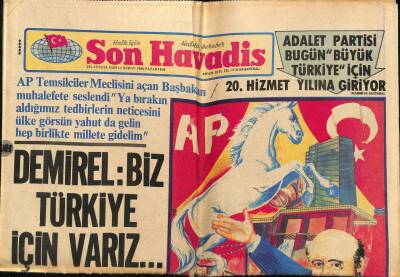 Son Havadis Gazetesi 11 Şubat 1980 - Demirel Biz Türkiye İçin Varız... GZ87166 - 1