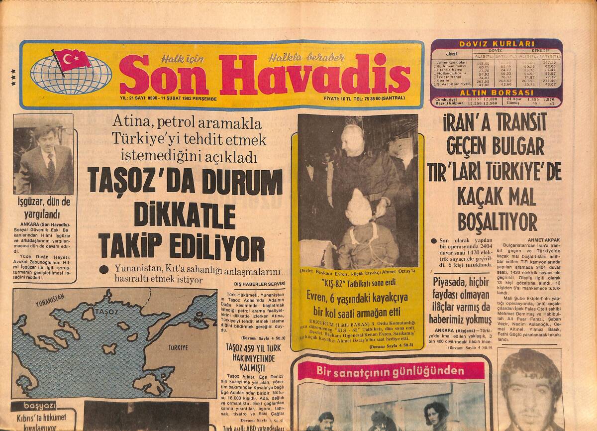 Son Havadis Gazetesi 11 Şubat 1982 - Kissinger '' Açık Kalp Ameliyatı''na Alındı - Reagan , Haziran'da Avrupa'ya Gelecek GZ149432 - 1