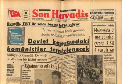 Son Havadis Gazetesi 11 Temmuz 1965 - Makasçıların Hatası Yüzünden Malatyada 2 Marşandiz Çarpıştı 7 Ölü 4 Yaralı Var GZ65599 - 1