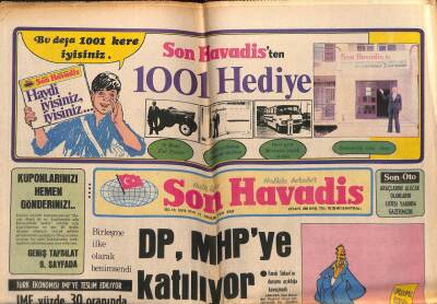 Son Havadis Gazetesi 12 Aralık 1978 - DP MHPye Katılıyor GZ99123 - 1