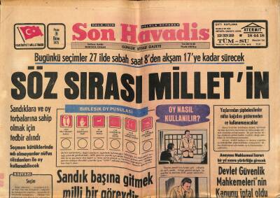 Son Havadis Gazetesi 12 Ekim 1975 - Ankarada Otobüsler Çalışmağa Başladı - Söz Sırası Milletin GZ121081 - 1