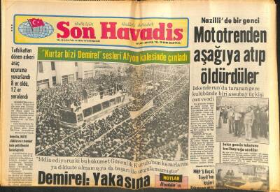 Son Havadis Gazetesi 12 Ekim 1978 - Süleyman Demirel Yavuz Özkanı Ziyaret Etti GZ105402 - 1