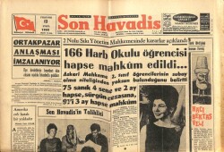 Son Havadis Gazetesi 12 Eylül 1963 -166 Harb Okulu Öğrencisi Hapse Mahkum Edildi GZ102107 - 1