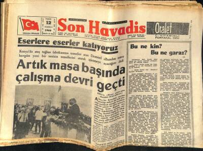 Son Havadis Gazetesi - 12 Haziran 1966 - 2 Jet Uçağı Düştü Pilotlar Şehit Oldu - Beşiktaş Kupada Finalist GZ124216 - 1