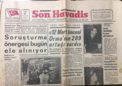 Son Havadis Gazetesi 12 Kasım 1971 - Soruşturma Önergesi Bugün Ele Alınıyor - GZ12870 - 2