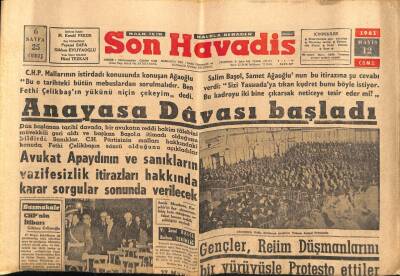 Son Havadis Gazetesi 12 Mayıs 1961 - Anayasa Davası Başladı GZ56538 - 1