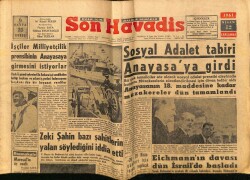 Son Havadis Gazetesi 12 Nisan 1961 - Sosyal Adalet Tabiri Anayasaya Girdi GZ69511 - 1
