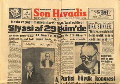 Son Havadis Gazetesi 12 Nisan 1962 - Michael`in Yaşlı Olması Liz`in Umrunda Değil GZ80490 - 1