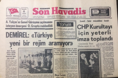 Son Havadis Gazetesi 12 Nisan 1972 - CHP Kurultayı İçin Yeterli İmza Toplandı - GZ12486 - 2