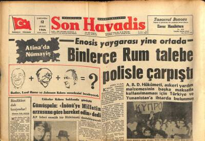 Son Havadis Gazetesi 12 Şubat 1964 - Irakda Kürtler İle Hükümet Anlaşıyor - Misbah Uras Yurda Dönünce Yakalandı GZ123941 - 1
