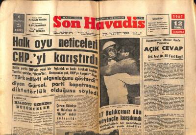 Son Havadis Gazetesi 12 Temmuz 1961 - Maden Bankası Tamamen Hususi Bir Teşebbüs Olacak GZ77429 - 1