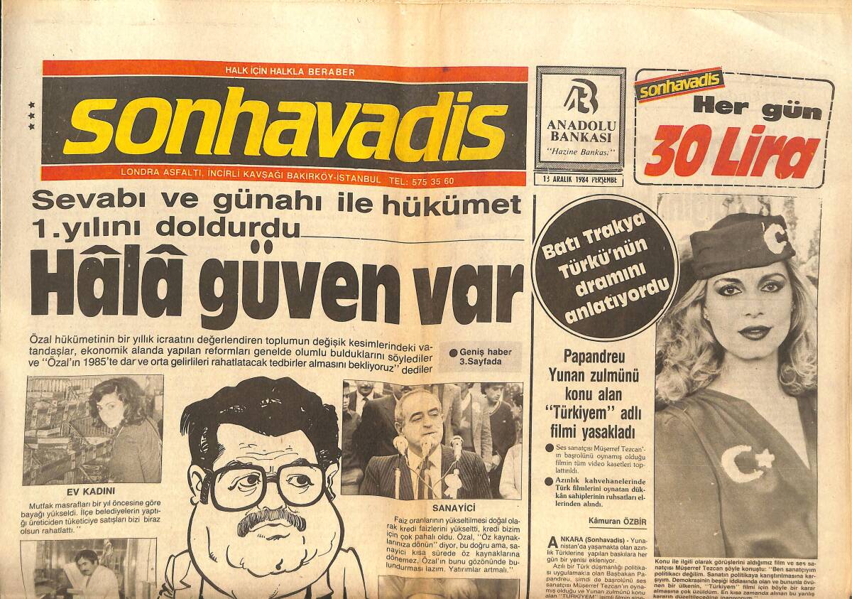Son Havadis Gazetesi 13 Aralık 1984 - Denktaş'ın Kaldığı Otele Bomba İhbarı - Atina'da Şiddet GZ144195 - 1