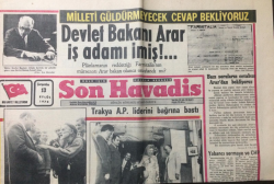 Son Havadis Gazetesi 13 Eylül 1972 - Devlet Bakanı Arar İş Adamı İmiş - GZ12468 - 1