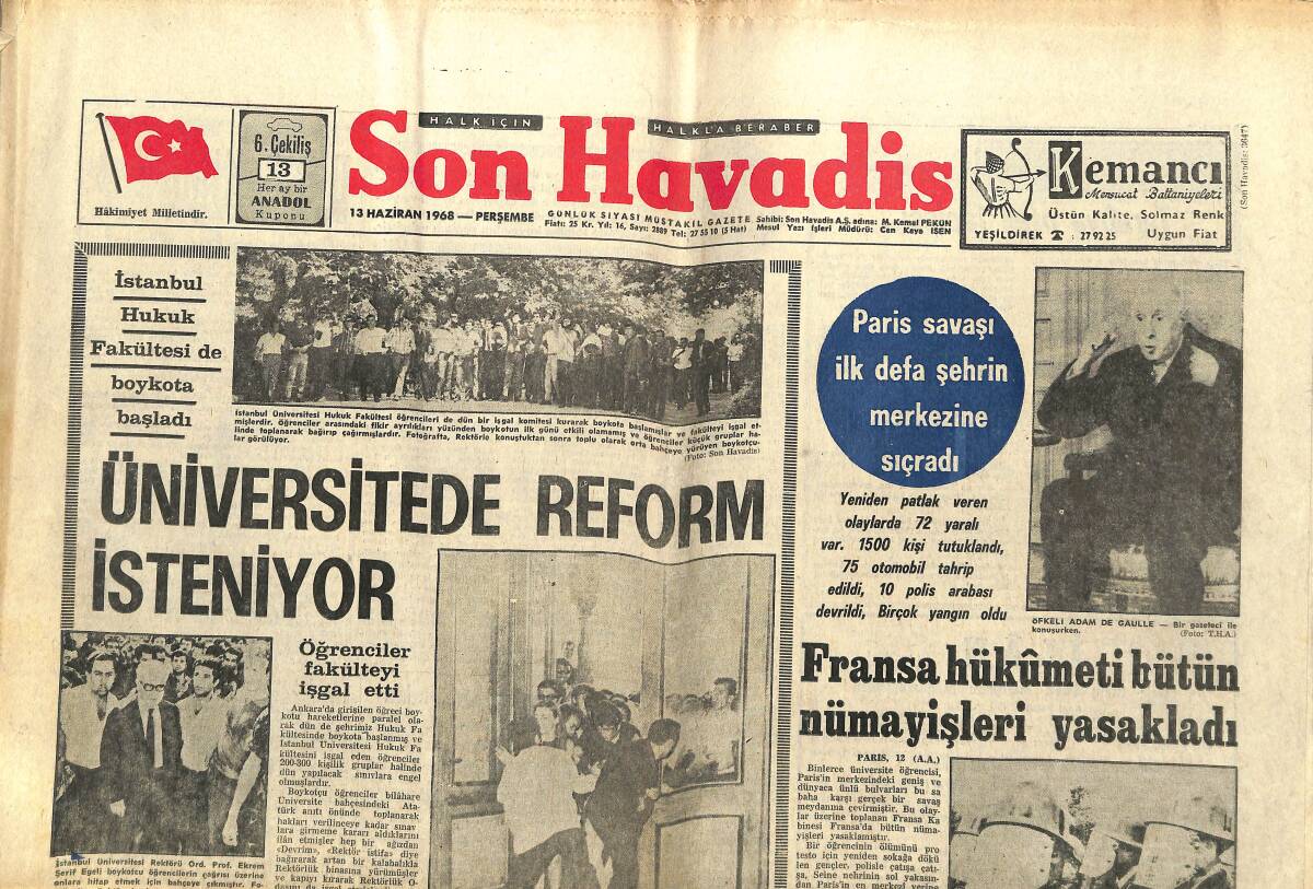 Son Havadis Gazetesi 13 Haziran 1968 - Türkan Şoray Nihayet Dünya Evine Giriyor - Galatasaray'da Revizyon Şart GZ142832 - 1