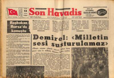 Son Havadis Gazetesi - 13 Kasım 1966 - Başbakan Bursada Konuştu - Ali Sami Yendeki Büyük Randevu GZ124240 - 1