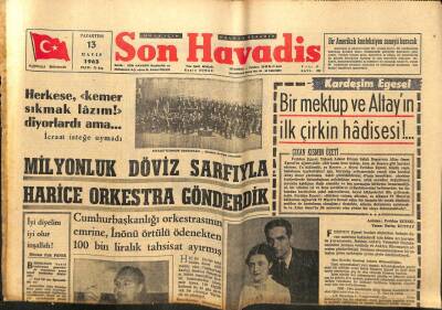 Son Havadis Gazetesi 13 Mayıs 1963 - Fenerbahçe Mağlup Beşiktaş Galip GZ99019 - 1