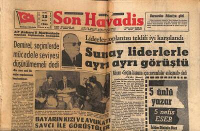 Son Havadis Gazetesi 13 Mayıs 1966 - Sunay Liderlerle Ayrı Ayrı Görüştü GZ56459 - 1
