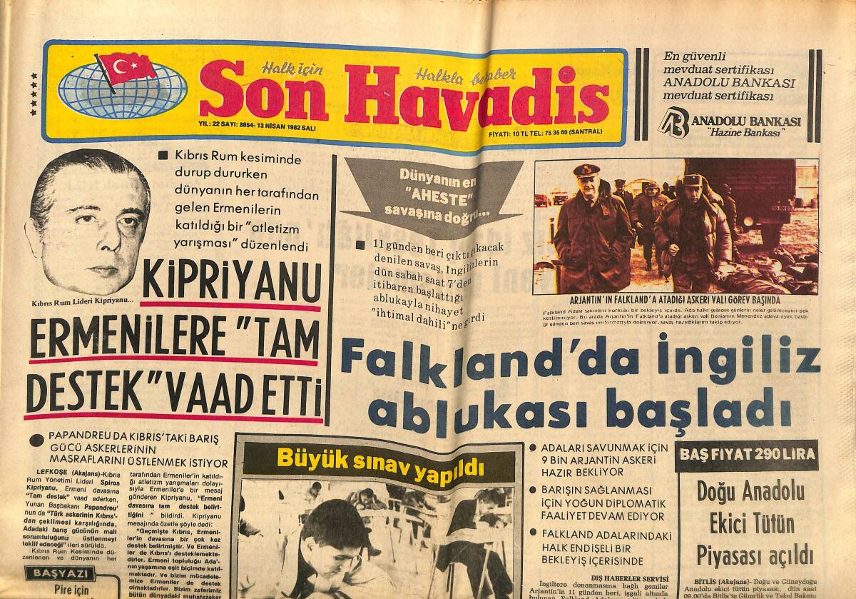 Son Havadis Gazetesi 13 Nisan 1982 - Füsul Önal Anadolu Turnesinde Coştu - Jane Birkin, Rio'da Çılgınlar Gibi Yaşıyor GZ149769 - 1