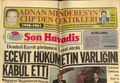 Son Havadis Gazetesi 13 Ocak 1980 - Bülent Ecevit Hükümetin Varlığını Kabul Etti..Ruslar Afganistana Yeni Birlikler Yolladı GZ59153 - 1