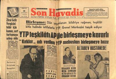 Son Havadis Gazetesi 13 Şubat 1962 - Gümüşpala Antepte Sevgiyle Karşılandı GZ80531 - 1