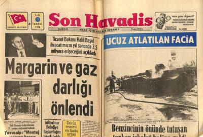 Son Havadis Gazetesi 13 Temmuz 1976 - Margarin Ve Gaz Darlığı Önlendi GZ56424 - 1