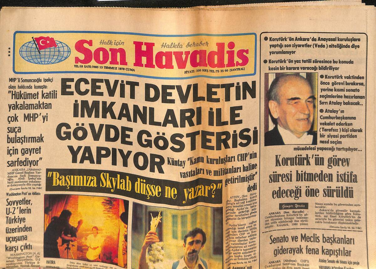 Son Havadis Gazetesi 13 Temmuz 1979 - Aklınıza Ne Gelirse Zam Var - Nükhet Duru, Kadınlığını Ortaya Koydu GZ134728 - 1