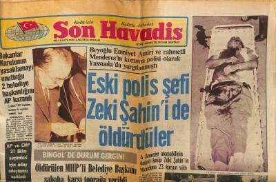 Son Havadis Gazetesi 14 Ağustos 1979 - Eski Polis Şefi Zeki Şahini de Öldürdüler - Bingölde Durum Gergin ! GZ120966 - 1