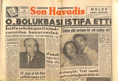 Son Havadis Gazetesi 14 Aralık 1961 - Osman Bölükbaşı İstifa Etti - NATO Bakanlar Konseyi Açıldı GZ102026 - 2